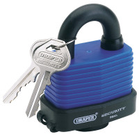 Draper 64178 - Draper 64178 - 54mm Laminated Steel Padlock and 2 Keys with Hardened Steel Shackle and Bumper