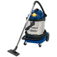 Draper 75443 - Draper 75443 - 50L 110V Wet and Dry Vacuum Cleaner with Stainless Steel Tan