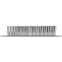 Draper Expert 16494 - Draper Expert 16494 - 3/8" Sq. Dr. Metric Deep Socket Set on Metal Rail (15 Piece)