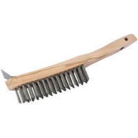 Draper 36176 - Draper 36176 - 310mm Heavy Duty 4 Row Wire Scratch Brush with Scraper