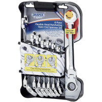 Draper Expert 07034 - Draper Expert 07034 - Metric Combination Spanner Set with Flexible Head and Double Ratcheting Features (8 Piece)