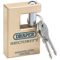 Draper Expert 64201 - Draper Expert 64201 - Expert 63mm Quality Close Shackle Solid Brass Padlock and 2