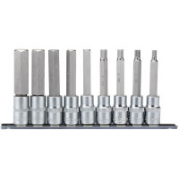 Draper Expert 16308 - Draper Expert 16308 - 1/2" Sq. Dr. 100mm Long Metric Hexagonal Socket Bit Set (9 Piece)