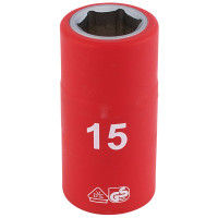 Draper Expert 31835 - Draper Expert 31835 - 1/2" Sq. Dr. Fully Insulated VDE Socket (15mm)