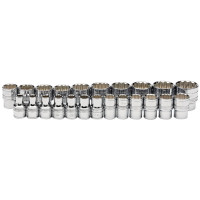 Draper Expert 34561 - Draper Expert 34561 - 1/2" Sq. Dr. Loose Metric Polished Chrome Sockets (23 piece)