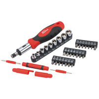 Draper Redline 68960 - Draper Redline 68960 - Soft Grip Ratchet Screwdriver, Socket and Bit Set (32 Piece)