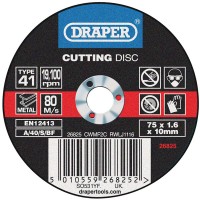 Draper 26825 - Draper 26825 - Flat Metal Cutting Discs (75 x 1.6 x 10mm)