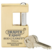 Draper Expert 64202 - Draper Expert 64202 - Expert 76mm Quality Close Shackle Solid Brass Padlock and 2