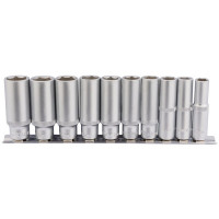 Draper 16401 - Draper 16401 - 3/8" Square Drive Deep Socket Set on Metal Rail (10 Piece)