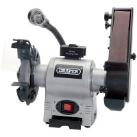 Draper 05096 - Draper 05096 - 150mm Bench Grinder with Sanding Belt and Worklight (370W)