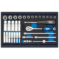 Draper Expert 63532 - Draper Expert 63532 - 1/4" Socket Set in 1/4 Drawer EVA Insert Tray (32 Piece)