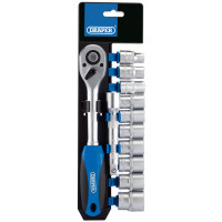 Draper 16374 - Draper 16374 - 1/2" Sq. Dr. Metric Socket and Ratchet Set (12 Piece)