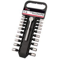 Draper Redline 68927 - Draper Redline 68927 - 1/4" Sq. Dr. MM/AF Combined Socket Set (21 Piece)