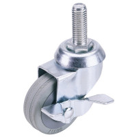 Draper 65481 - Draper 65481 - 100mm Dia. Swivel Bolt Fixing Rubber Castor with Brake - S.W