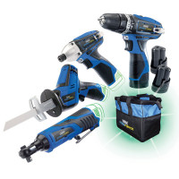 Draper 52023 - Draper 52023 - 10.8V Drill 4 Pack +3 Batteries and Bag - Draper Storm Force® Interchange Ultimate Deal