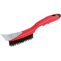 Draper Redline 17177 - Draper Redline 17177 - 250mm 4 Row Wire Scratch Brush with Scraper