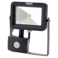 Draper 66036 - Draper 66036 - 700 Lumen COB LED Slimline Wall Mounted Flood Lights with PIR Sensor (10W)