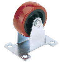 Draper 65522 - Draper 65522 - 100mm Dia. Fixed Plate Fixing Polyurethane Wheel - S.W.L. 12