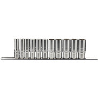 Draper Expert 16495 - Draper Expert 16495 - 3/8" Sq. Dr. Imperial Deep Socket Set on Metal Rail (11 Piece)