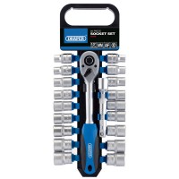 Draper 16376 - Draper 16376 - 1/2" Sq. Dr. Combined MM/AF Socket and Ratchet Set (20 piece