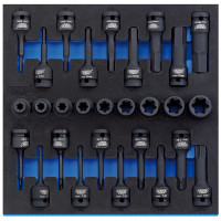 Draper Expert 63490 - Draper Expert 63490 - 1/2" Sq. Dr. Impact TX-STAR® and Hex Socket Set in 1/2 Drawer EVA Insert Tray (28 Piece)