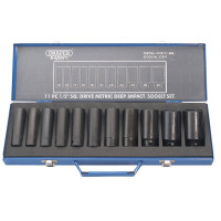 Draper Expert 37847 - Draper Expert 37847 - 1/2" Square Drive Hi-Torq® Metric Hexagon Deep Impact Sockets (11 Piece)
