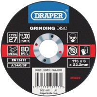 Draper 26823 - Draper 26823 - Grinding Disc With Depressed Centre Bore (115 x 6 x 22.2mm)
