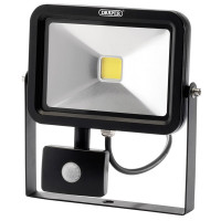 Draper 66037 - Draper 66037 - 1300 Lumen COB LED Slimline Wall Mounted Flood Lights with PIR Sensor (20W)