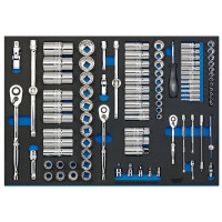 Draper Expert 63539 - Draper Expert 63539 - 1/4", 3/8", and 1/2" Socket Set in Full Plus Drawer EVA Insert Tray (96 Piece)