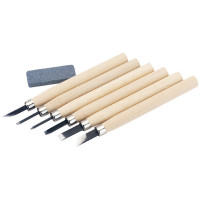 Draper 31777 - Draper 31777 - Wood Carving Set with Sharpening Stone (7 Piece)