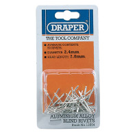 Draper 13554 - Draper 13554 - 50 x 2.5mm x 7mm Blind Rivets