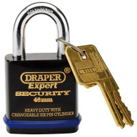 Draper Expert 64192 - Draper Expert 64192 - Expert 46mm Heavy Duty Padlock and 2 Keys with Super Tough Molybdenum Steel Shackle