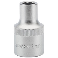Draper Expert 09854 - Draper Expert 09854 - Expert 8mm 1/2" Square Drive Hi-Torq® Satin Chrome 6 Point Socket