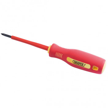 Draper 46530 - No: 0 x 75mm Fully Insulated Soft Grip Cross Slot Screwdriver. (Sold Loose)