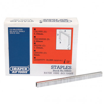 Draper 59833 - 8mm Staples (10000)