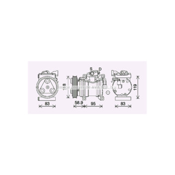 AVA KAK283 - Compressor (A/C)
