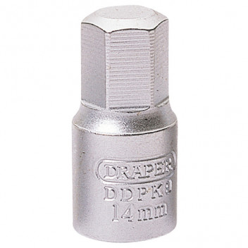 Draper 38327 - 14mm Hexagon 3/8 Square Drive Drain Plug Key