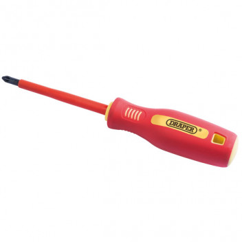 Draper 46537 - No: 2 x 100mm Fully Insulated Soft Grip PZ TYPE Screwdriver. (sold loose)