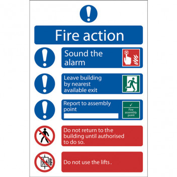 Draper 72156 - 'Fire Action Procedure' Mandatory Sign