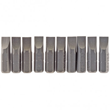 Draper 64034 - 6.5mm 1/4" Hex. Plain Slot Insert Bit 25mm Long x 10