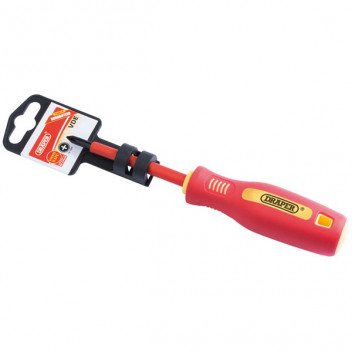 Draper 46528 - No: 1 x 80mm Fully Insulated Soft Grip Cross Slot Screwdriver. (display packed)