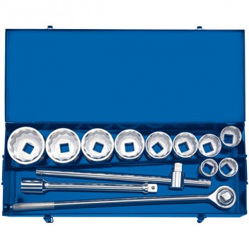 Draper 16441 - 1" Sq. Dr. Metric Socket Set in Metal case (13 Piece)