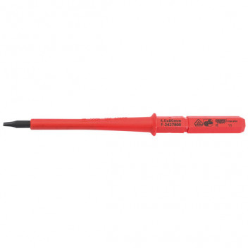 Draper Expert 24738 - Ergo Plus&#174; Plain Slot VDE Interchangeable Screwdriver Blade 4mm x 100mm