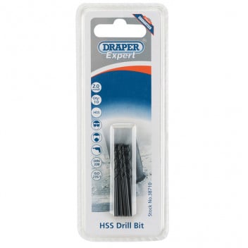 Draper Expert 38710 - Expert 2.0mm HSS Drills Card Of 10