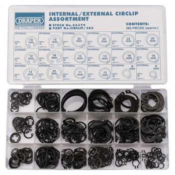 Draper 56379 - Internal and External Circlip Assortment (285 Piece)