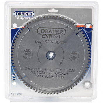 Draper Expert 09490 - Expert TCT Saw Blade 250X30mmx80T Neg