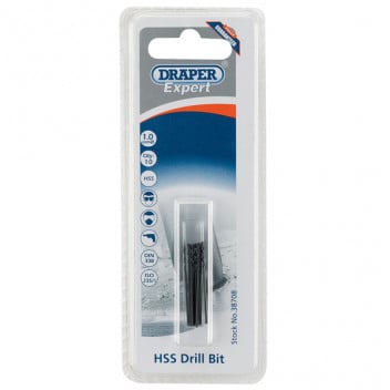 Draper Expert 38708 - Expert 1.0mm HSS Drills Card Of 10