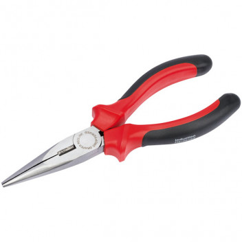 67997 - 165mm Heavy Duty Long Nose Pliers with Soft Grip Handles