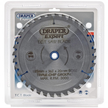 Draper Expert 03637 - Expert TCT Saw Blade 185X20mmx36T