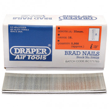 Draper 59828 - 35mm Brad Nails (5000)